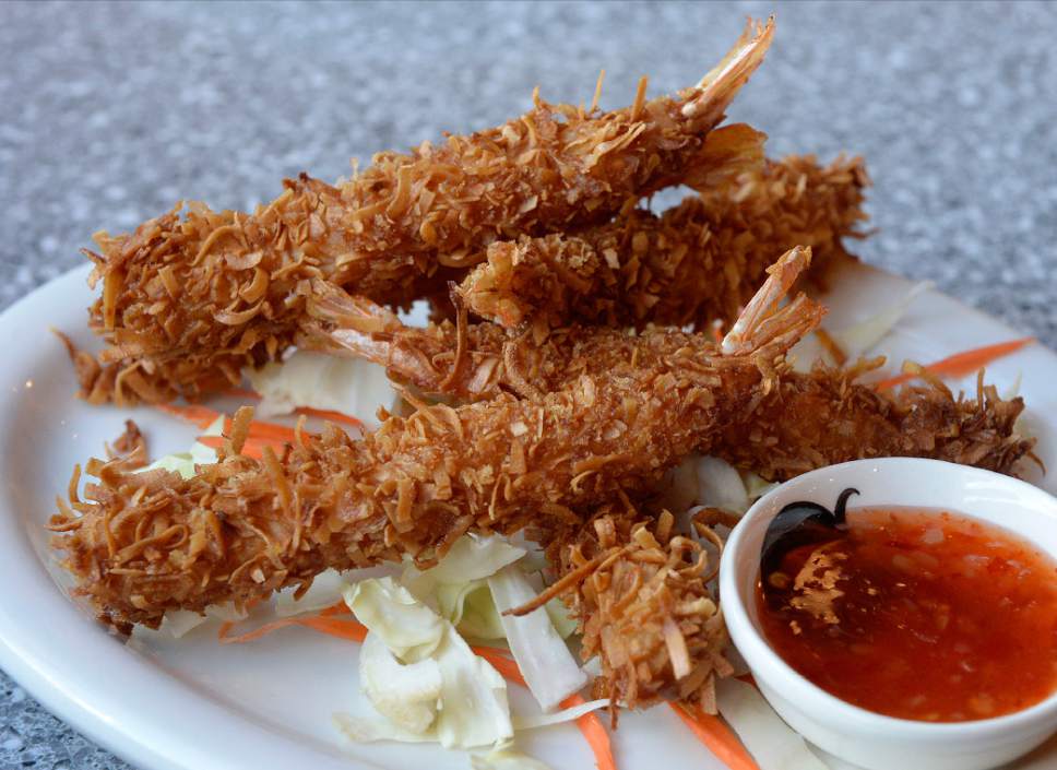 Al Hartmann  |  The Salt Lake Tribune
Coconut shrimp at Zabb Noodles in South Salt Lake.