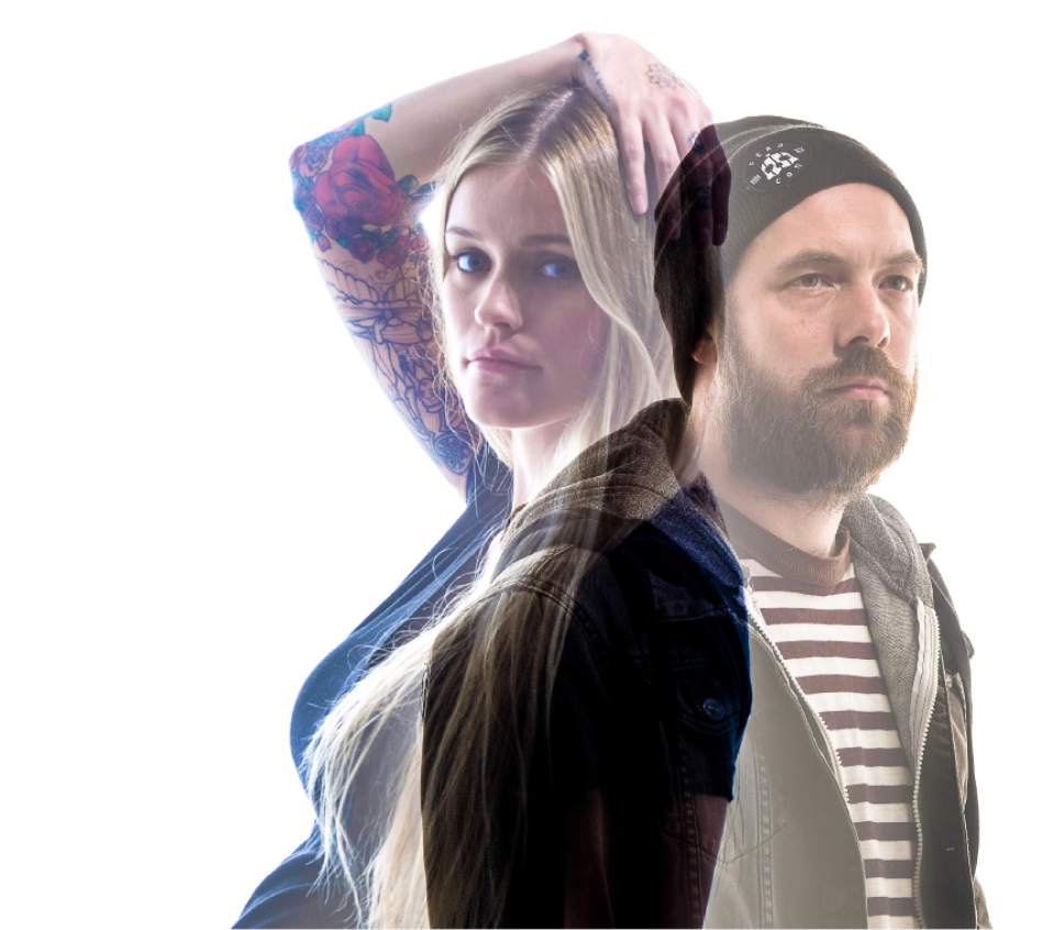 Composite photo by Francisco Kjolseth | The Salt Lake Tribune
VadaWave, Salt Lake City-based rock duo comprised of married musicians Megan Joy ("American Idol" finalist '09) and Quinn Allman (formerly of The Used), are releasing their debut EP on Dec. 9. One of the songs, "Escape," is inspired by the writings of women who were in Warren Jeffs' FLDS community.