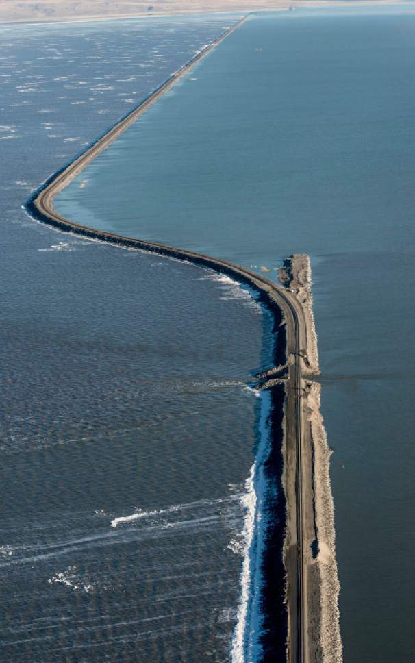 Steve Griffin / The Salt Lake Tribune


A breach in the Union Pacific causeway that separates the the north and the south ends of the Great Salt Lake Friday December 2, 2016.