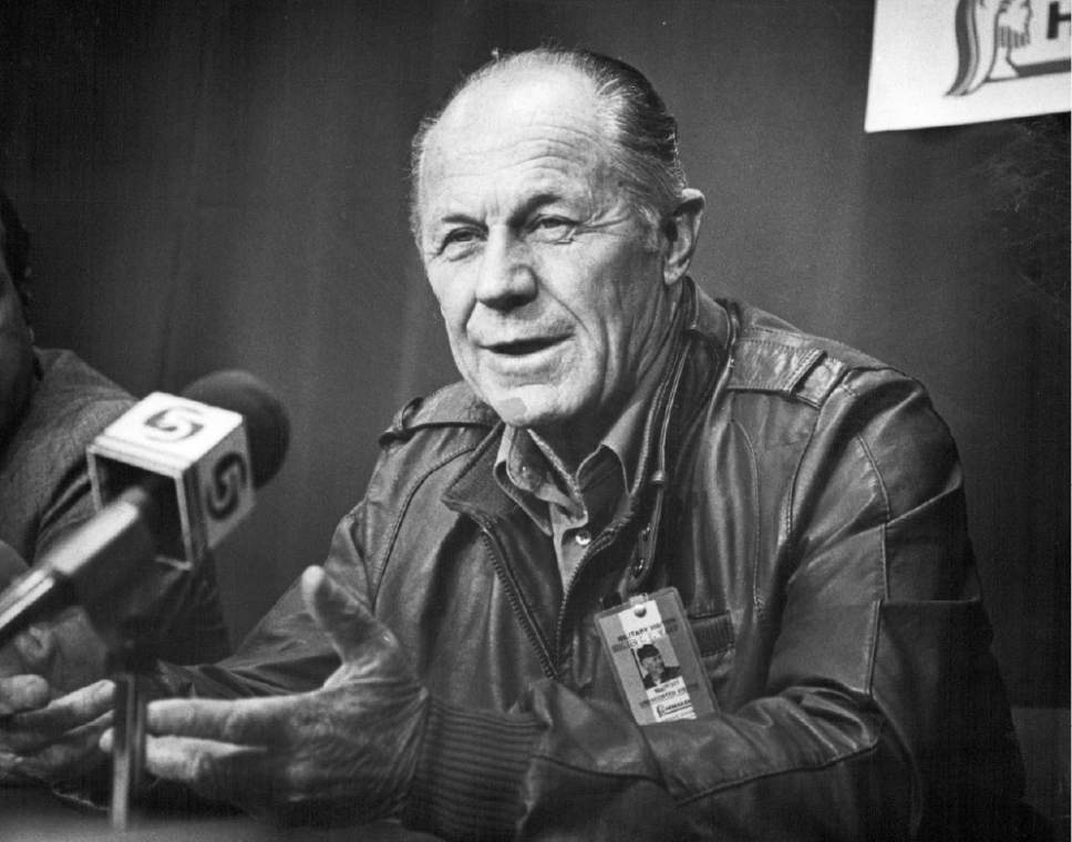 |  Tribune File Photo

Brig. Gen. C. E (Chuck) Yeager (USAF Ret) is speaking in mike April 27, 1984.