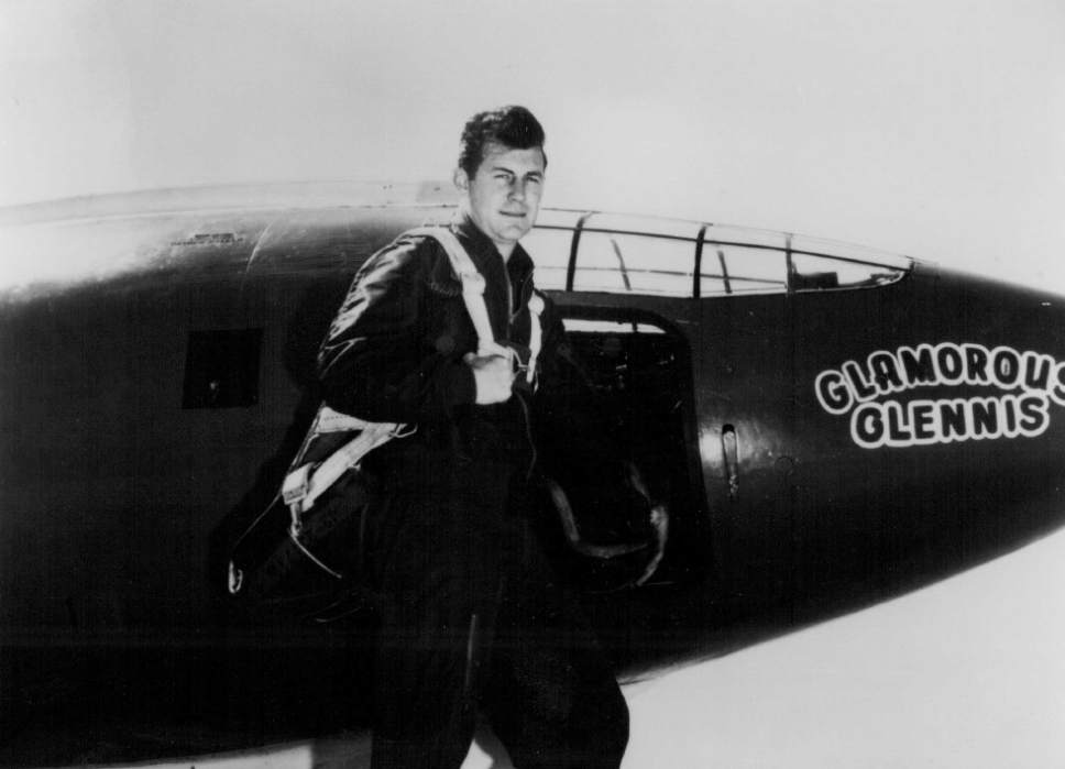 |  Tribune File Photo

Chuck Yeager with the X-1. helicopter.