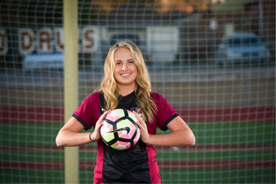 (Alex Gallivan | Special to The Tribune) Viewmont's Sailor Uffens, a member of the 2016 Girls Soccer All-Tribune Team
