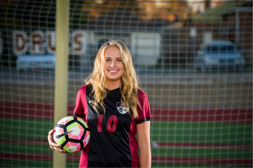 (Alex Gallivan | Special to The Tribune) Viewmont's Sailor Uffens, a member of the 2016 Girls Soccer All-Tribune Team
