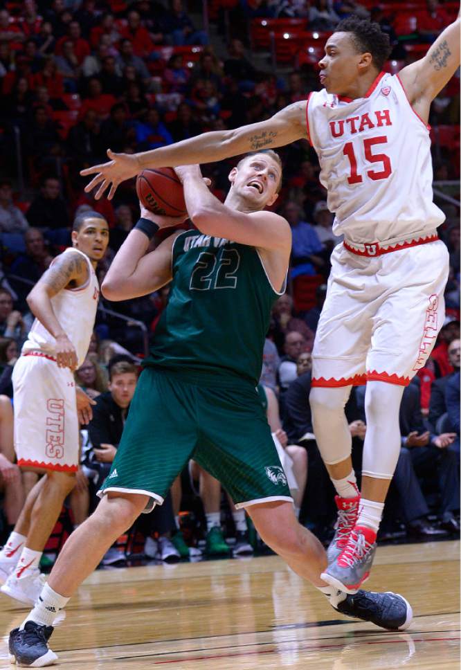 Leah Hogsten  |  The Salt Lake Tribune
Utah Valley Wolverines forward Isaac Neilson (22) had 28 points in the game. University of Utah defeated Utah Valley University 87-80 during their non-conference game Tuesday, December 6, 2016 at the Jon M. Huntsman Center.