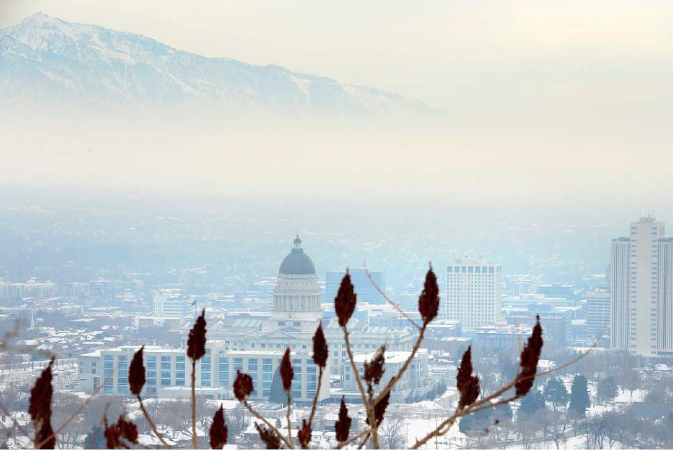 Scott Sommerdorf   |  The Salt Lake Tribune
Looking south past the Utah State capitol building, Sunday, January 3, 2016.
