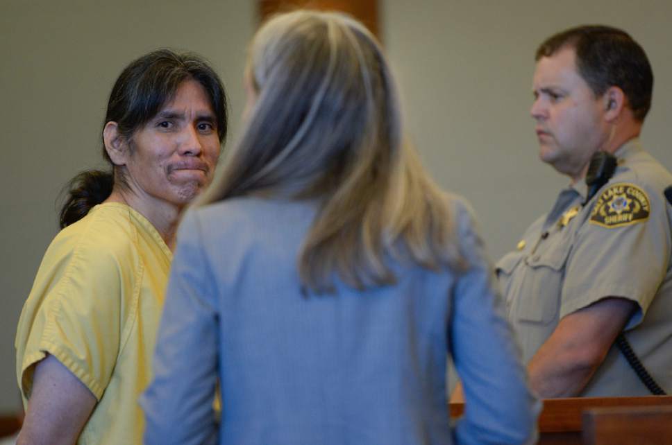 Francisco Kjolseth | The Salt Lake Tribune
Terry Lee Black, accused of raping and killing a 6-year-old girl in 2012, makes his first courtroom appearance since 2013, due to interlocutory appeals. Standing beside defense attorney McCaye Christianson, Black stood before Judge L. Douglas Hogan at the West Jordan District courthouse on Tuesday, Sept. 22, 2015.