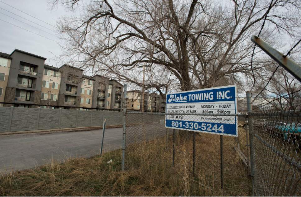 Steve Griffin / The Salt Lake Tribune


Aloha Towing Inc. at 275 west High Avenue is one of the four new locations for proposed homeless shelters in Salt Lake City Tuesday December 13, 2016.