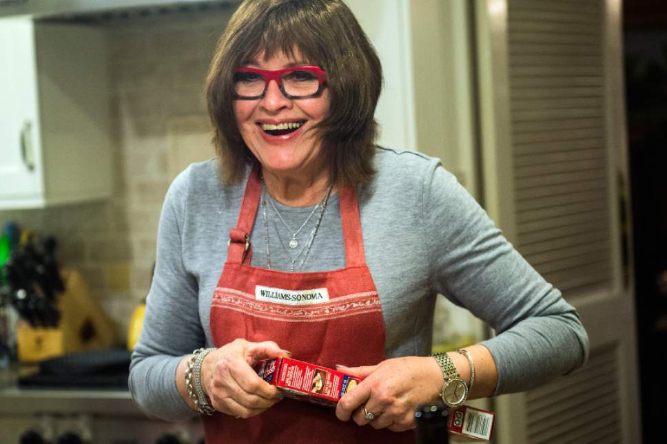 Chris Detrick  |  The Salt Lake Tribune
Cooking instructor Marguerite Henderson talks with her students about making ham and cheese in puff pastry during a class at her home in Salt Lake City Tuesday December 6, 2016.