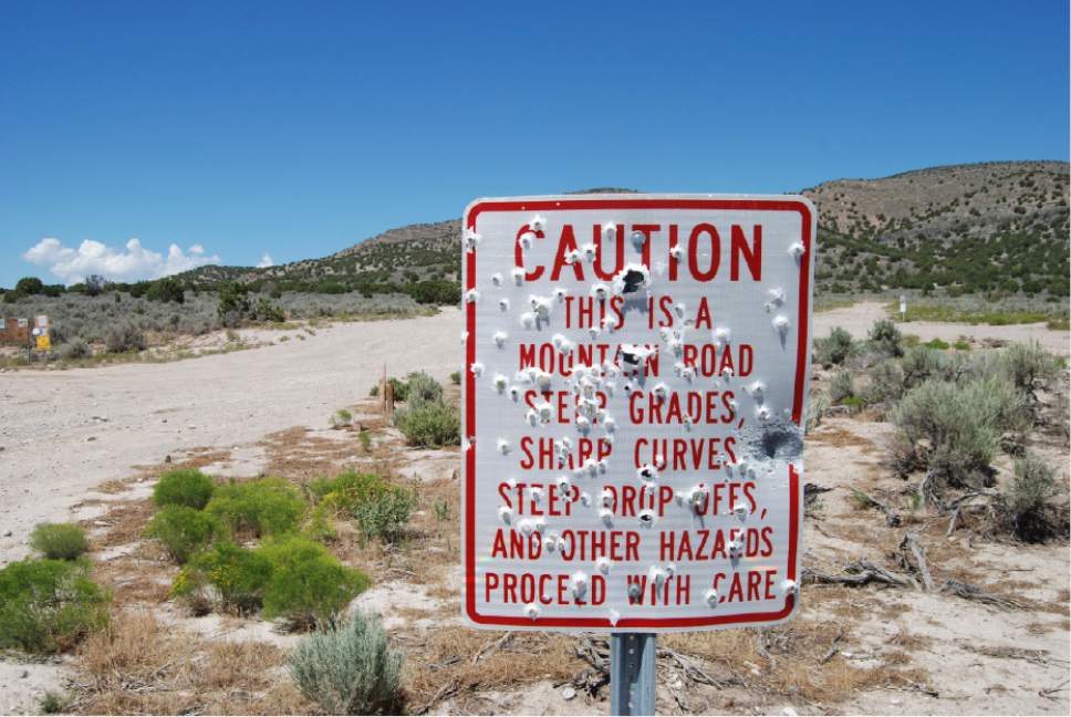 Brian Maffly  |  The Salt Lake Tribune 

Signs are preferred targets at Utahís Lake Mountains where problems associated with shooting have prompted BLM to craft a new management plans for this area.