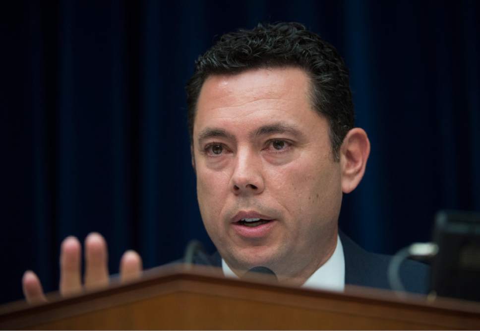 House Oversight and Government Reform Committee Chairman Rep. Jason Chaffetz, R-Utah, questions a witness on Capitol Hill in Washington, Tuesday, Sept. 13, 2016, during the committee's hearing on 'Examining Preservation of State Department Records.'  (AP Photo/Molly Riley)