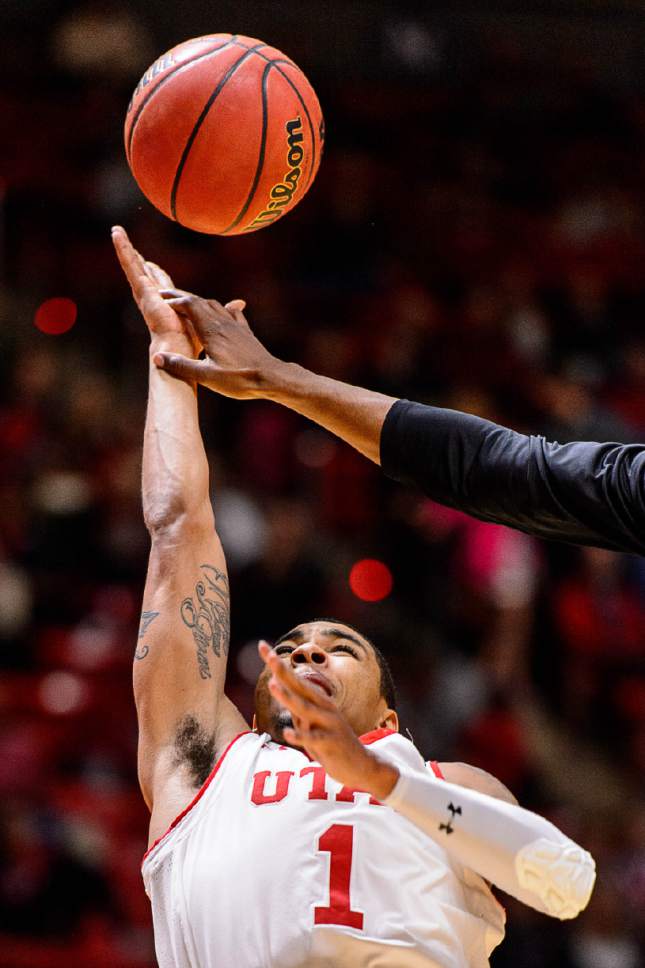 Trent Nelson  |  The Salt Lake Tribune
Utah Utes guard JoJo Zamora (1) shoots the ball as University of Utah hosts Prairie View A&M, NCAA basketball at the Huntsman Center in Salt Lake City, Saturday December 17, 2016.