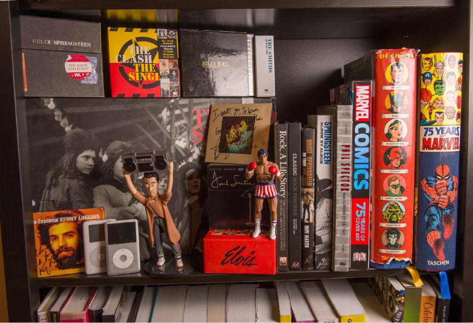 Leah Hogsten  |  The Salt Lake Tribune
Utah music enthusiast Adam Reader's studio shelves are peppered with music and pop memorabilia. Reader has turned his love of music into a TV project with Vudu, Walmart's streaming service. Reader previously hosted a music interview show on ABC good4Utah.