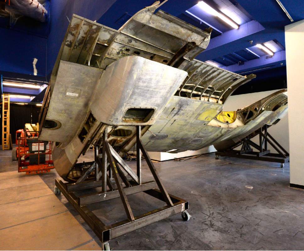 Rick Egan | The Salt Lake Tribune

A section of a C-131 military transport plane was moved into the Leonardo museum, as part of its new exhibit "Flight" -- the arts/tech museum's first major exhibit created in-house, 
Monday July 11, 2016