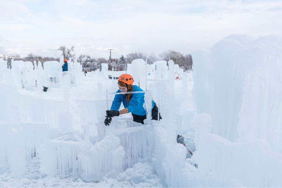 Icicle by icicle, the Midway Ice Castles taking shape for annual Utah