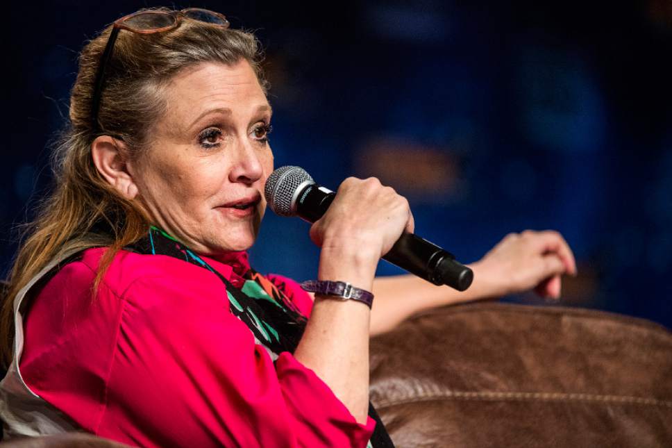 Chris Detrick  |  Tribune file photo
Carrie Fisher speaks during Salt Lake Comic Con FanX at the Salt Palace Convention Center Saturday January 31, 2015. Fisher has died at the age of 60.