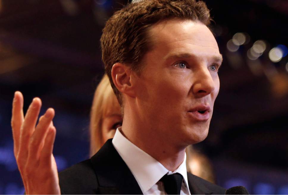 FILE - In this file photo dated Wednesday, April 15, 2015, British actor Benedict Cumberbatch arrives to host the Laureus World Sports Awards in Shanghai, China. The first of three new episodes of "Sherlock" will be broadcast Sunday Jan. 1, 2017, on BBC TV in Britain, with Cumberbatch once again taking on the role of the brilliant, demanding detective Sherlock Holmes. (AP Photo, FILE)
