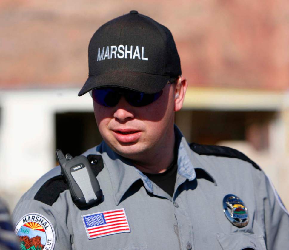 Hildale - Preston Barlow, an FLDS member and Marshal with the Hildale/Colorado City Town Marshals.
The Salt Lake Tribune/Trent Nelson; 12.20.2006