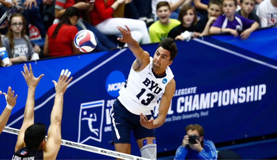 Patch, Ben_W2_2610

BYU's Ben Patch attacks against Long Beach State. The BYU Men's Volleyball defeated Long Beach State 3-1 in the Semi-Final Match of the NCAA Volleyball Championships, hosted by Penn State in University Park, Pennsylvania.

April 5, 2016

Photo by Jaren Wilkey/BYU

© BYU PHOTO 2016
All Rights Reserved
photo@byu.edu  (801)422-7322