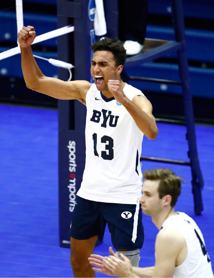 Patch, Ben_W2_1787

BYU Opposite Hitter Ben Patch celebrates a point against Long Beach State. The BYU Men's Volleyball defeated Long Beach State 3-1 in the Semi-Final Match of the NCAA Volleyball Championships, hosted by Penn State in University Park, Pennsylvania.

April 5, 2016

Photo by Jaren Wilkey/BYU

© BYU PHOTO 2016
All Rights Reserved
photo@byu.edu  (801)422-7322