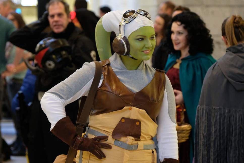 Francisco Kjolseth | The Salt Lake Tribune
Shauna Rust strikes a pose as Hera Syndulla following Salt Lake Comic Con's announcements of celebrity guests for FanX 2017, set for March 17-18 at the Salt Palace.