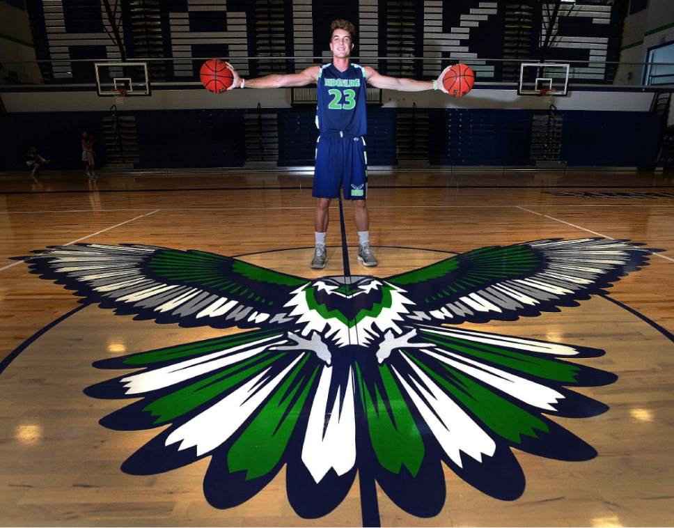 Steve Griffin / The Salt Lake Tribune

Ridgeline High School's Jaxon Brenchley, who has committed to play for the University of Utah, in the first-year school's gymnasium in Millville Thursday January 12, 2017.
