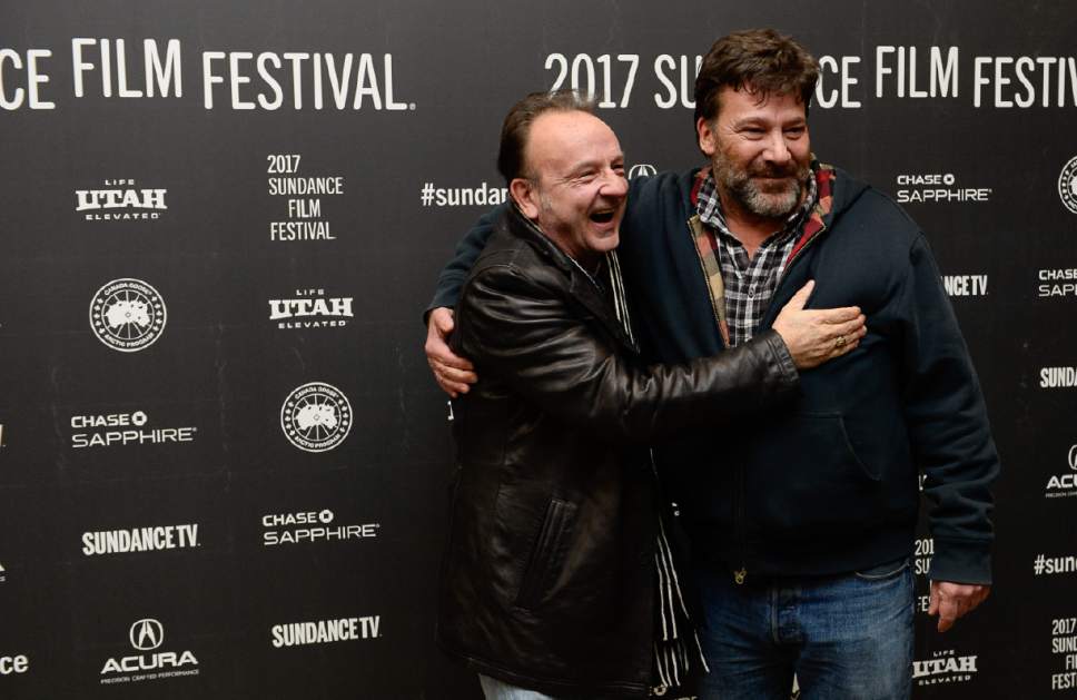 Francisco Kjolseth | The Salt Lake Tribune
Actors David Yow, left, and Robert Longstreet walk the press line before the start of the debut of "I Don't Feel at Home in This World Anymore," as it premieres on day one at the Sundance Film Festival in Park City on Thursday, Jan. 19, 2017.