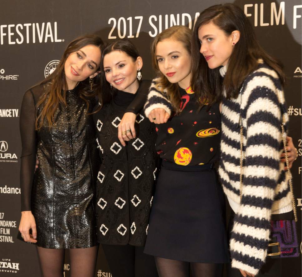 Rick Egan  |  The Salt Lake Tribune

Rebecca Dayan, Elina Powell, Morgan Saylor and Margaret Qualley, at the Eccles Theatre for the premiere of "Novitiate" at the 2017 Sundance Film Festival in Park City, Friday, Jan. 20, 2017.