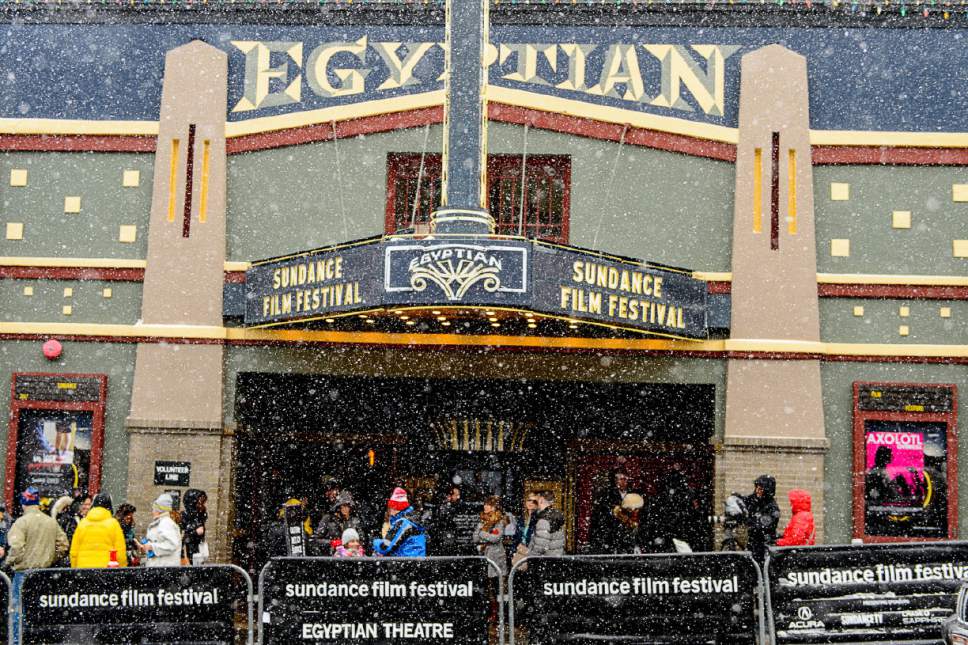 Trent Nelson  |  The Salt Lake Tribune
Snow falls on the Egyptian Theatre on Main Street during the Sundance Film Festival in Park City, Friday Jan. 20, 2017.