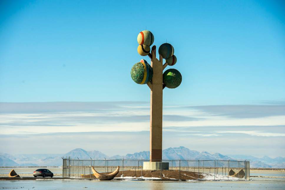 Chris Detrick  |  The Salt Lake Tribune
The "Tree of Utah" is photographed Saturday, Jan. 14, 2017. The 87-foot-tall sculpture was created by the international artist Karl Momen in the 1980s and dedicated in 1986.