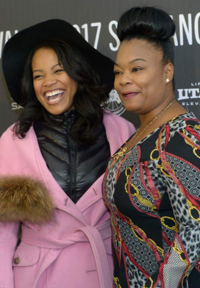 Leah Hogsten  |  The Salt Lake Tribune
Actor Chante Adams (left) plays Roxanne Shante (right)  in the movie "Roxanne Roxanne," a film based on the hip-hop legend. The movie made its premiere Sunday, Jan. 22, at the 2017 Sundance Film Festival in Park City.