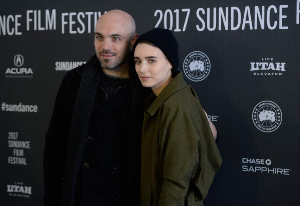 Scott Sommerdorf   |  The Salt Lake Tribune  
Writer-director David Lowery, left, and actress Rooney Mara at the "red carpet" for "A Ghost Story," a haunted-house movie made by Lowery, Sunday, January 22, 2017.