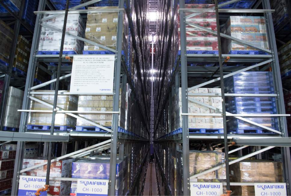 Rick Egan  |  Tribune file photo

The Automated Storage Retrieval System at the DABC liquor warehouse, Thursday, April 30, 2015.