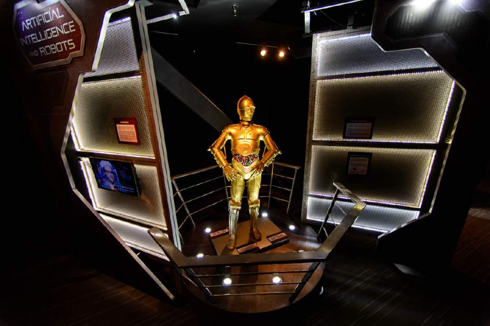 Trent Nelson  |  The Salt Lake Tribune
C3PO on display at The Leonardo's new exhibit "Alien Worlds and Androids," which opens Saturday, Jan. 28.