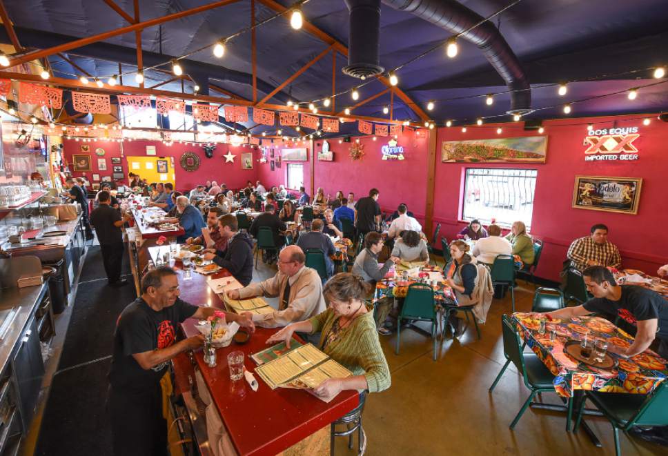 Francisco Kjolseth | The Salt Lake Tribune
Red Iguana may be Utah's most decorated restaurant, winning both local and national awards for its "Killer Mexican Food." At Red Iguana 2 in Salt Lake City, the lunch crowd fills the seats as staff prepares a table for those waiting to get in.