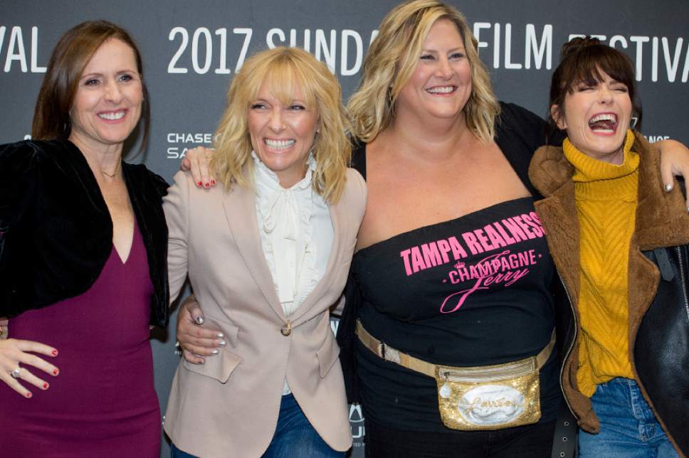 Leah Hogsten  |  The Salt Lake Tribune
l-r Actors Molly Shannon,Toni Collette, Bridget Everett, and Katie Aselton at the premiere of "Fun Mom Dinner," Friday, Jan. 27, at the 2017 Sundance Film Festival in Park City. In the film, four women, whose kids are in the same preschool class, get together for dinner -- and things take an unexpected turn.