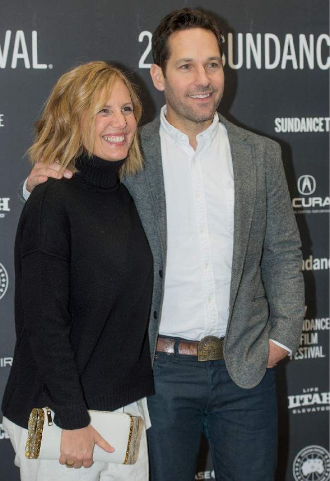 Leah Hogsten  |  The Salt Lake Tribune
l-r Screenwriter Julie Rudd and executive producer Paul Rudd arrive for the premiere of "Fun Mom Dinner," starring Katie Aselton, Bridget Everett and Molly Shannon, Friday, Jan. 27, at the 2017 Sundance Film Festival in Park City. In the film, four women, whose kids are in the same preschool class, get together for dinner -- and things take an unexpected turn.