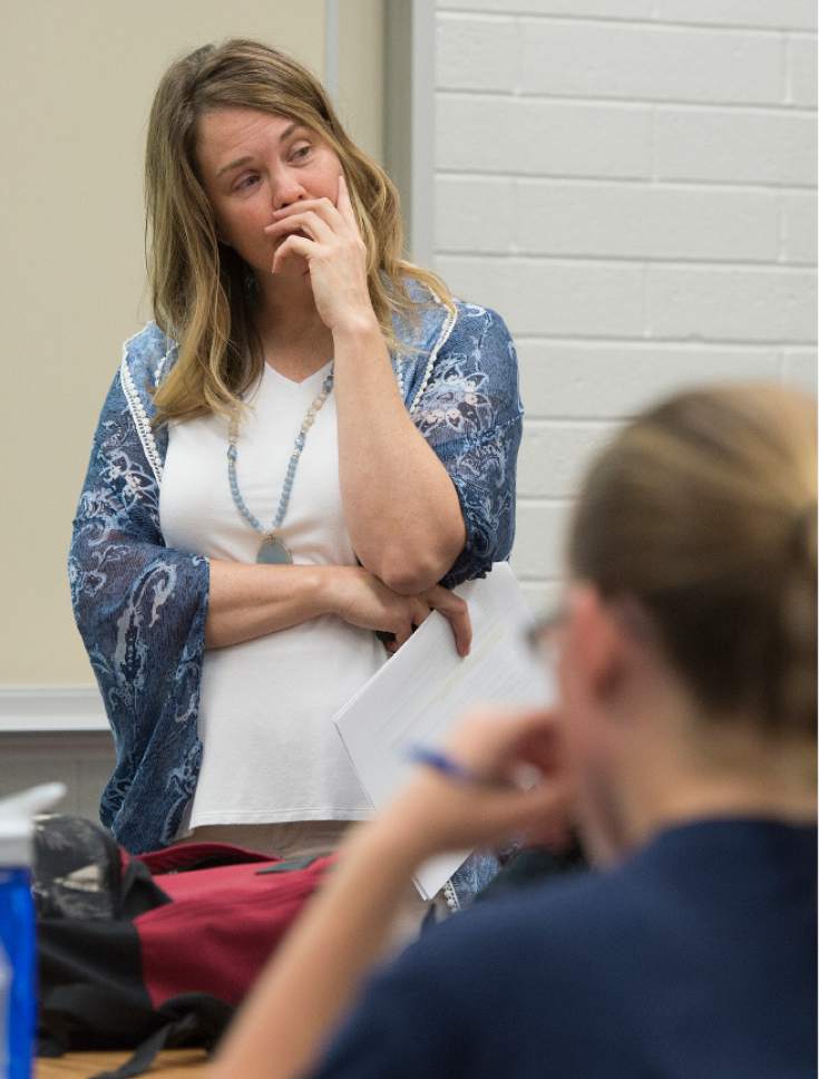 Leah Hogsten  |  The Salt Lake Tribune
Dixie State University instructor Sasha Trae teaches a 16-week course on abusive relationships and self-protection to create gender equality, respect and healthy boundaries.