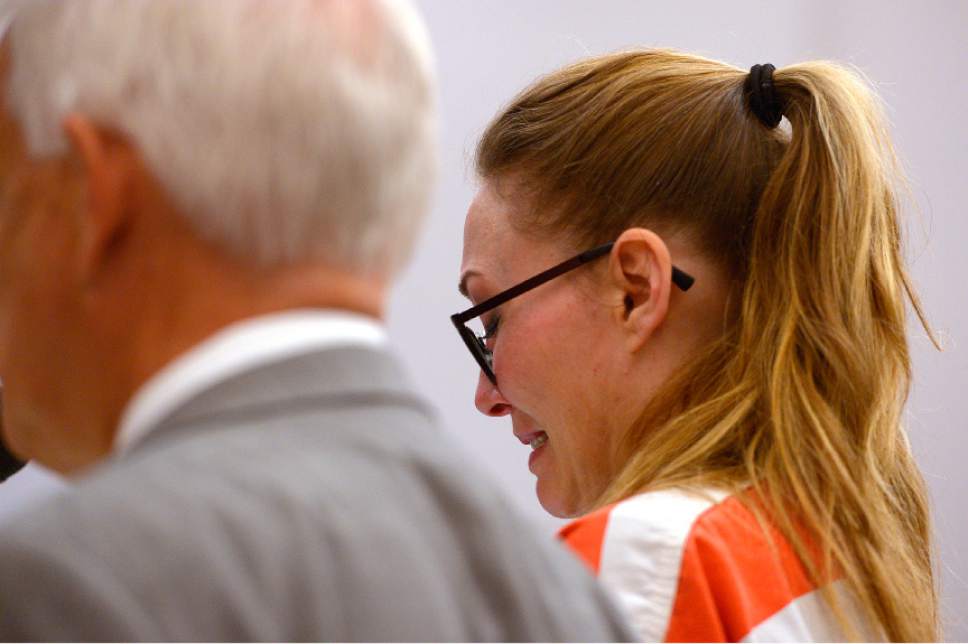 Leah Hogsten  |  The Salt Lake Tribune
"I ask for mercy and compassion," said Brianne Altice  at her sentencing in Judge Kay's courtroom. Altice was sentenced to up to 30 years, Thursday, July 9, 2015 in Judge Thomas L. Kay's Second District Courtroom.  Altice, a former Davis High school teacher had sexual relationships with three of her students.