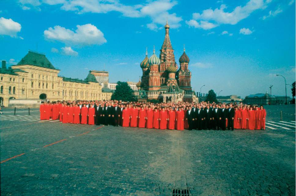 Tribune File Photo
Mormon Tabernacle Choir at Red Square, Moscow, in 1991.