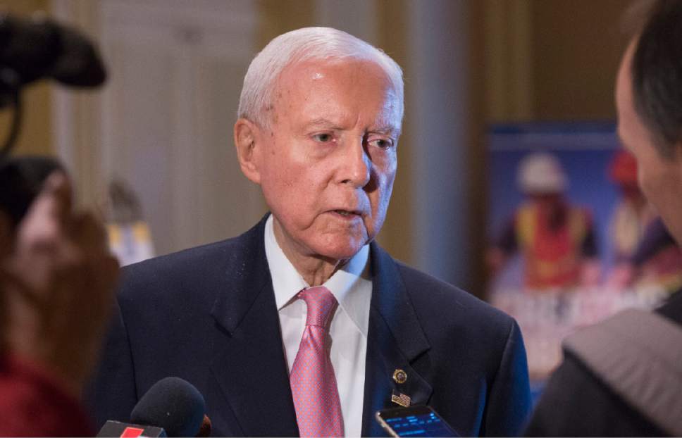 Rick Egan  |   Tribune file photo

Sen. Orrin Hatch answers a few questions from the media before giving the keynote address, at the U.S. Global Leadership Coalition luncheon, at the Grand America, Friday, Nov. 18, 2016.