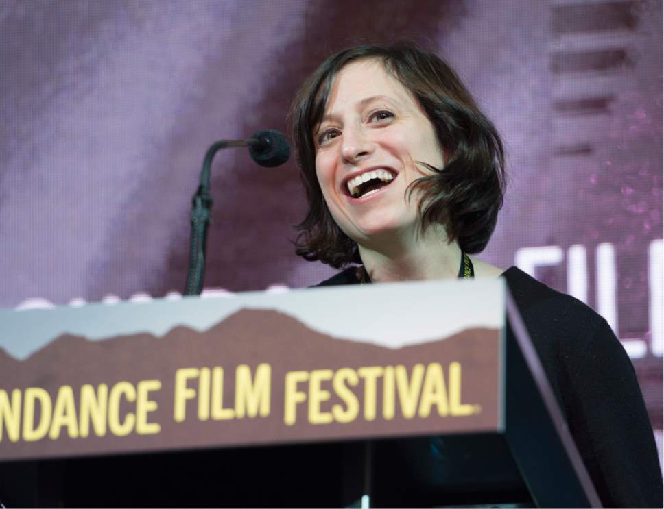 Rick Egan  |  The Salt Lake Tribune
 
Eliza Hittman receives the Directing Award: U.S. Dramatic for her film "Beach Rats," 
at the 2017 Sundance Film Festival's Awards Ceremony, Saturday, January 28, 2017.