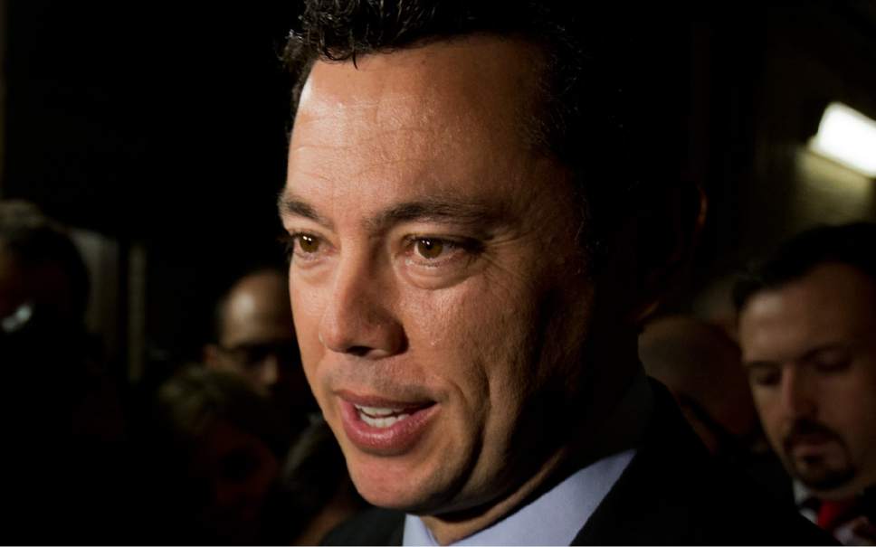 Manuel Balce Ceneta  |  AP file photo
Rep. Jason Chaffetz, R-Utah, speaks to reporters as he leaves a House Republican Caucus meeting on Capitol Hill in Washington, Friday, Oct. 9, 2015.