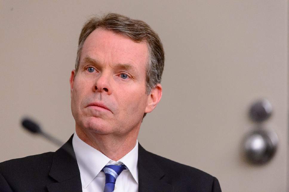 Trent Nelson  |  The Salt Lake Tribune
Former Utah Attorney General John Swallow, charged with public corruption, listens at a pre-trial hearing in Salt Lake City on Friday.