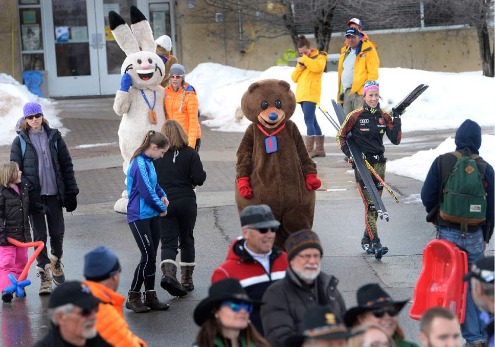 Scott Sommerdorf   |  The Salt Lake Tribune  
2002 Olympic mascots "Copper" "Powder" and "Coal" visit with fans at the 15th Anniversary of the 2002 Olympic and Paralympic Winter Games at Utah Olympic Park, Soldier Hollow Nordic Center, Saturday, February 4, 2017.