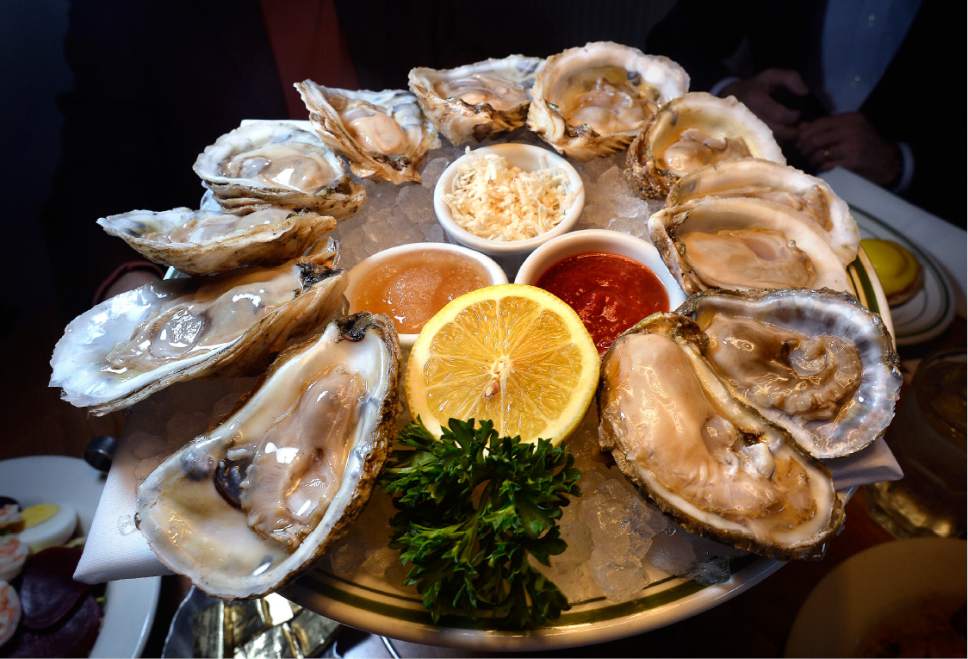 Scott Sommerdorf   |  The Salt Lake Tribune  
A serving of oysters at Market Street Grill and Oyster Bar in downtown Salt Lake City.