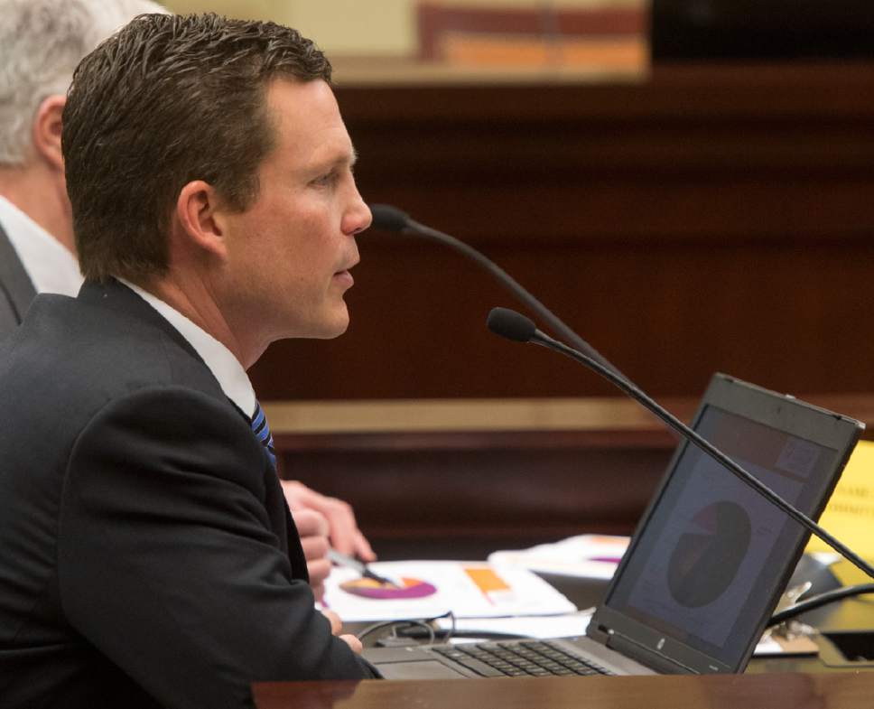 Rick Egan  |  Tribune file photo

Nathan Checketts, deputy director and acting Medicaid director, speaks during the Social Services Appropriations Subcommittee meeting in a past legislative session.