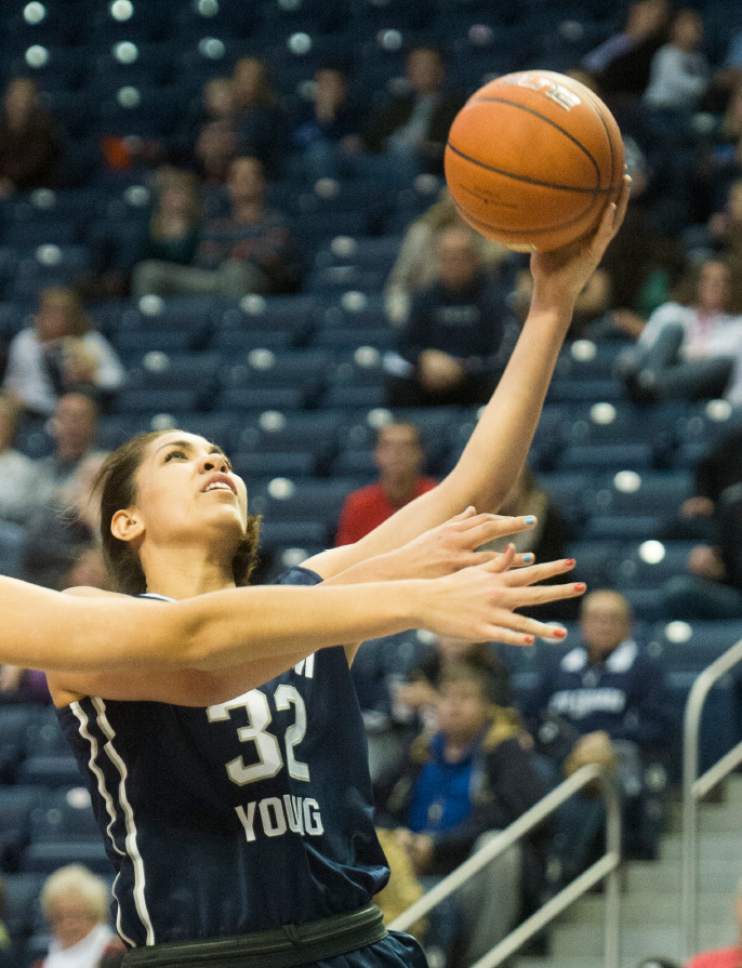 Rick Egan  |  The Salt Lake Tribune

Brigham Young forward Kalani Purcell (32) scores for the Cougars, in basketball action, BYU vs. Utah, in the Marriott Center, Saturday, December 12, 2015. Rydalch lead all scorers with 29 points.