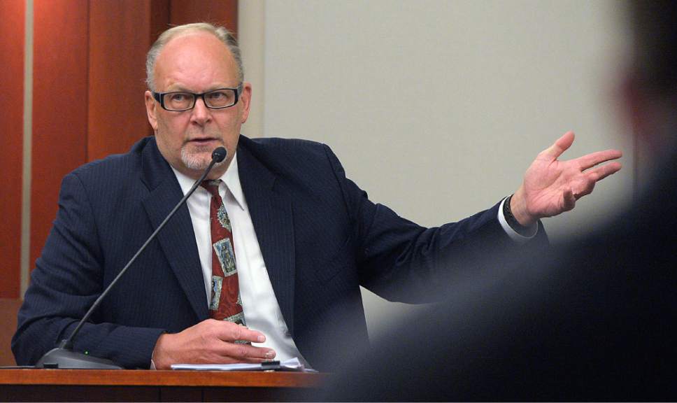 Al Hartmann  |  The Salt Lake Tribune
Utah Assistant Attorney General Scott Reed testifies in John Swallow's public corruption trail in Salt Lake City Wed. Feb. 15.