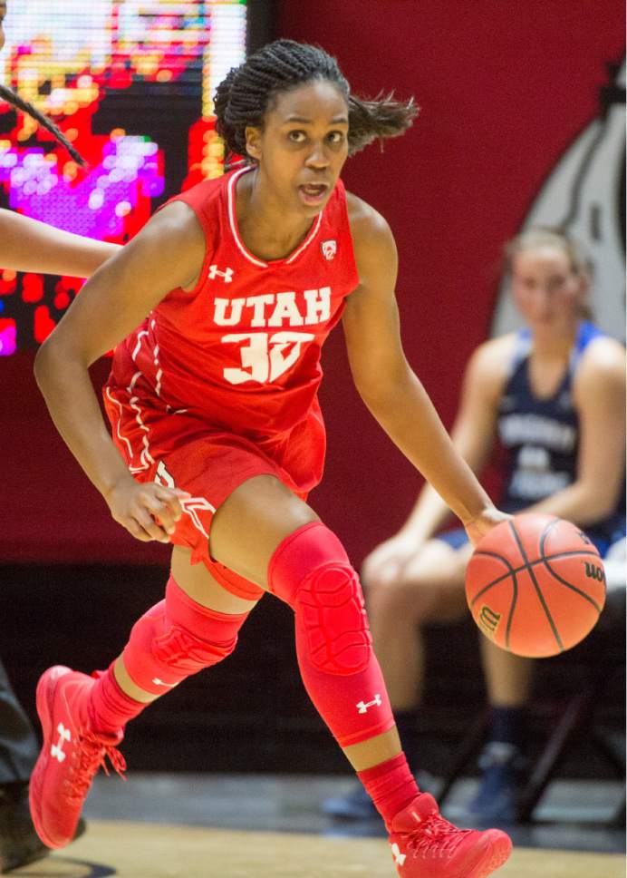 Rick Egan  |  The Salt Lake Tribune

Utah Utes forward Tanaeya Boclair (32) leads a fast break, in Basketball action, Brigham Young Cougars vs. the Utah Utes, Saturday, December 10, 2016.