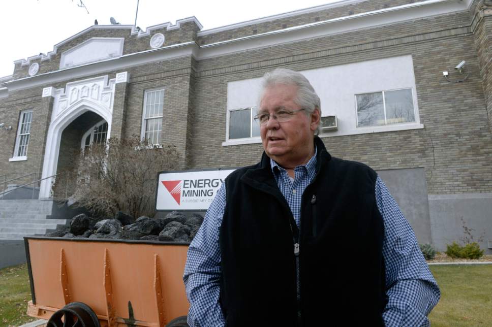 Al Hartmann  |  The Salt Lake Tribune
Former Emery County Sheriff Lamar Guymon stands outside of the building in  Huntington that was the headquarters of Emery Mining Co. when the Wilberg Mine fire broke out on Dec. 19, 1984, killing 27 coal miners in Utah's worst disaster of the past 90 years.